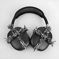 Gothic cross resin headphone covers for Apple AirPods Max in black and silver colours