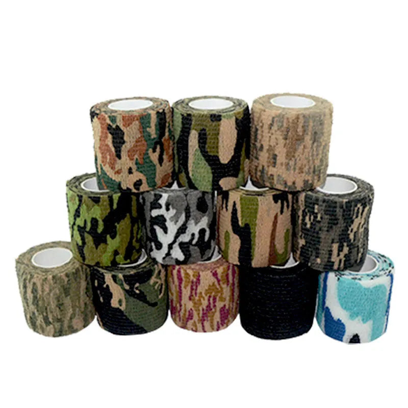 Camouflage self-adhesive elastic bandage 5cm non-woven wrap for first aid support