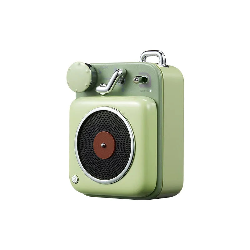 Retro mini Bluetooth speaker in compact 63x47x30mm size with 3W output, blue colour