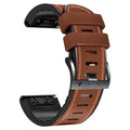 Silicone leather quick release watchband for Garmin Fenix smartwatches in four colour options