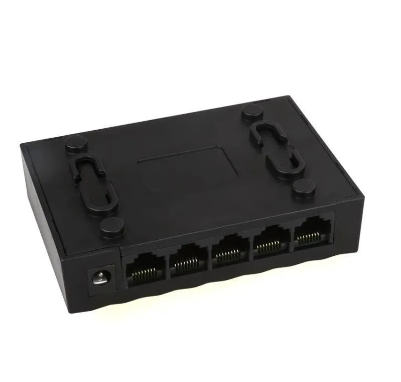 5-port Gigabit Ethernet switch, 1000Mbps network hub, black or white, EU or US plug