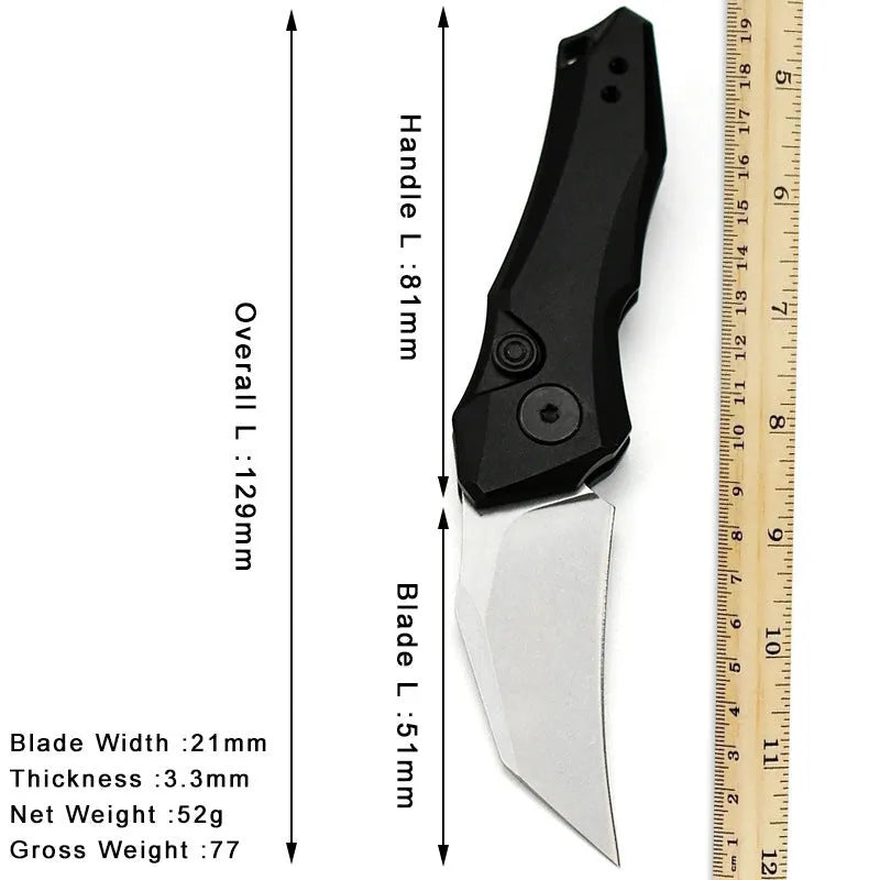 Metal folding pocket knife with 150mm blade in black, gray, or green