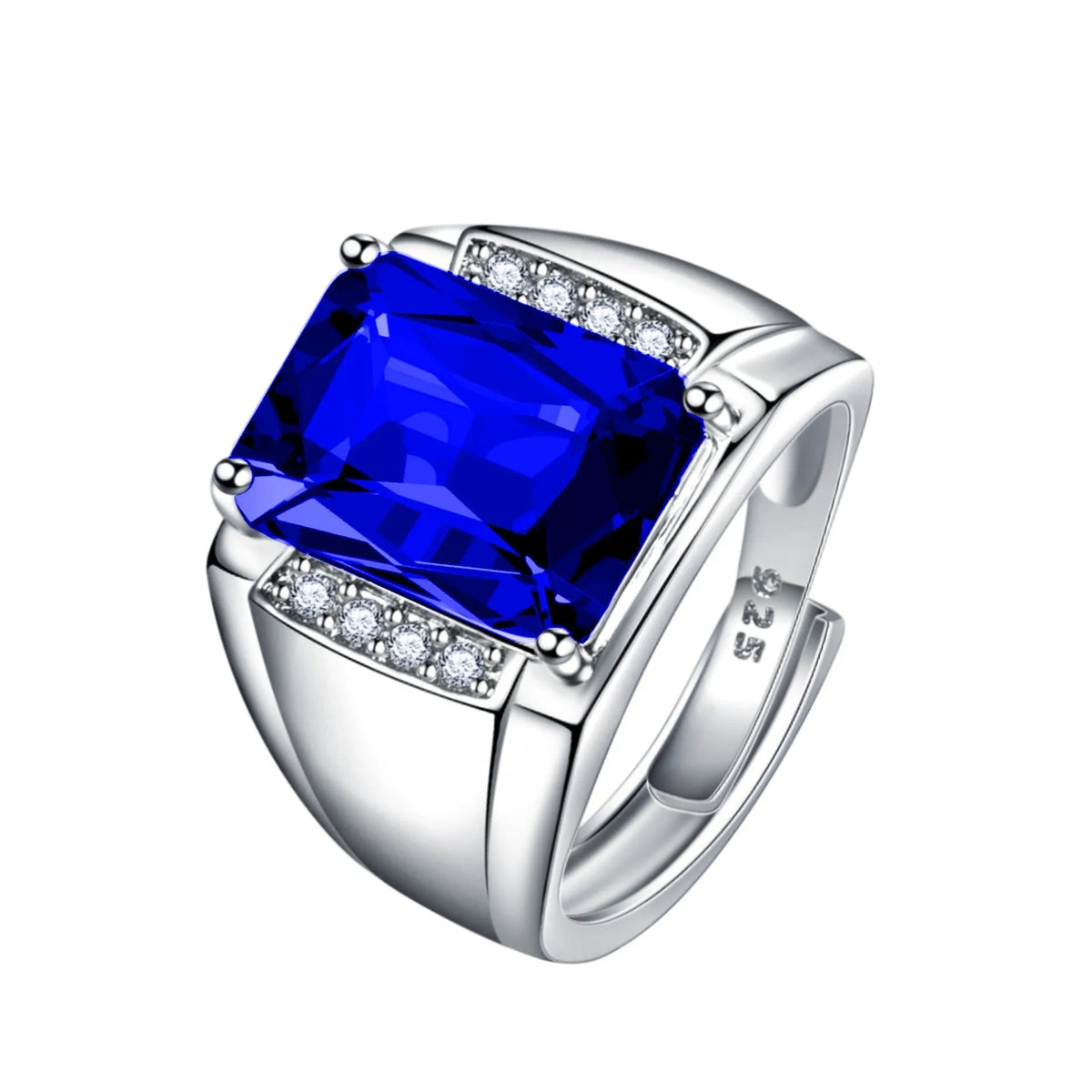 Adjustable copper ring with geometric shape and natural amethyst coloured gemstones in one of six colour options.