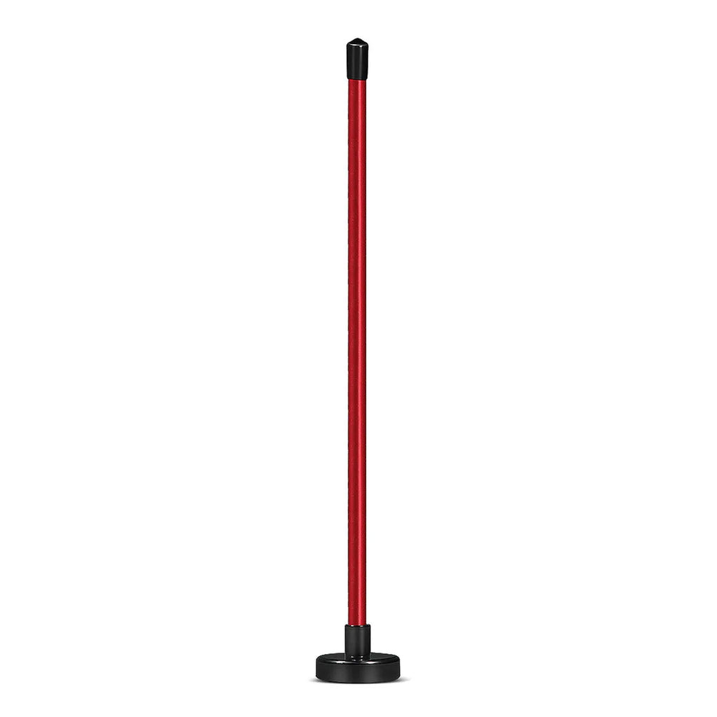 Red and blue magnetic baseball bar golf swing alignment trainer on practice mat
