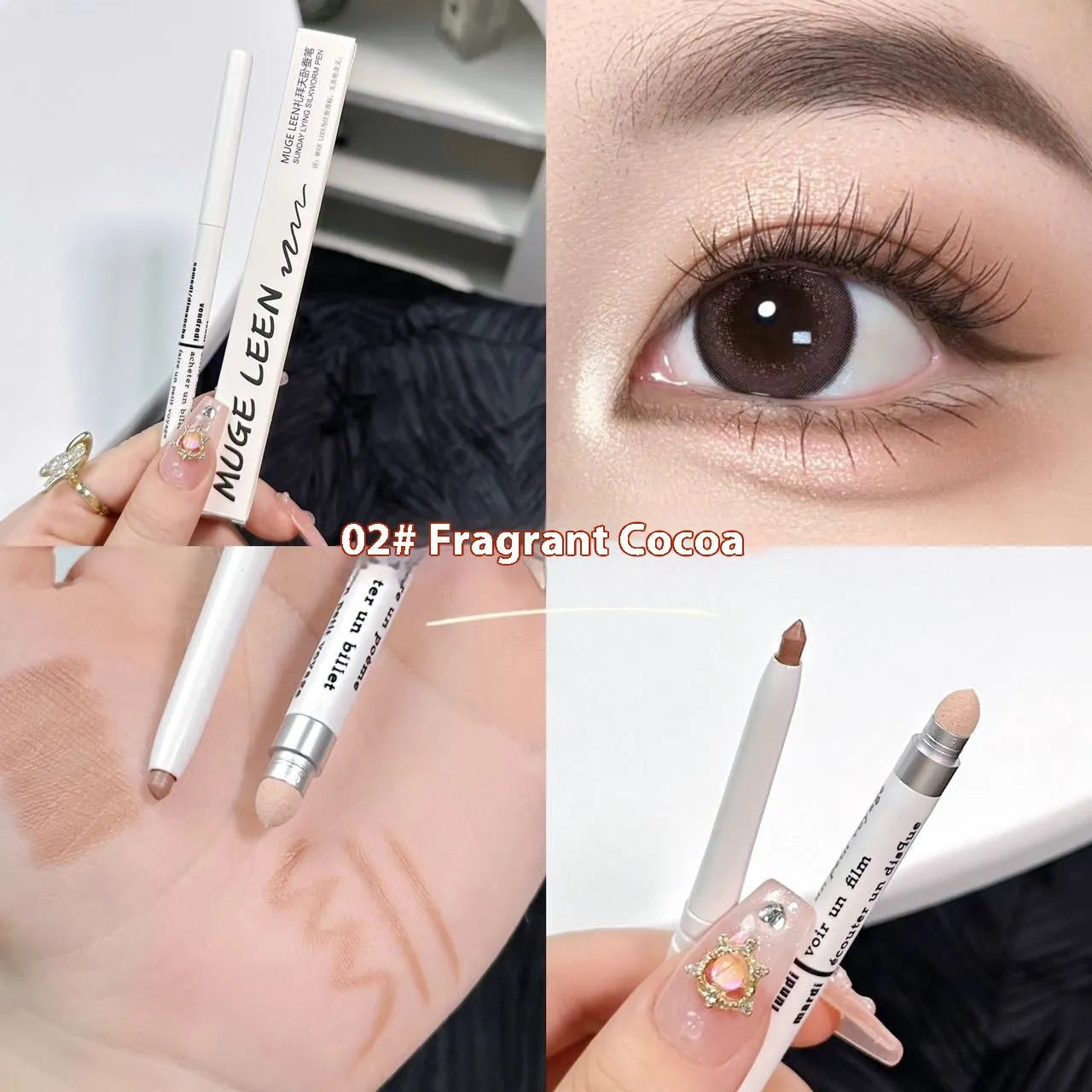 Waterproof brightening eye shadow pen in six colour options for girls and students