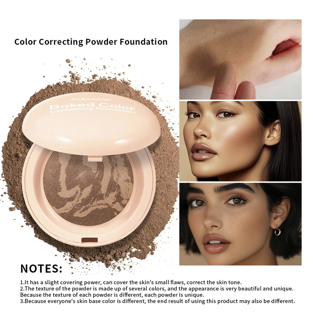 Natural face powder palette with blush highlight bronzer 10g multi-colour pans