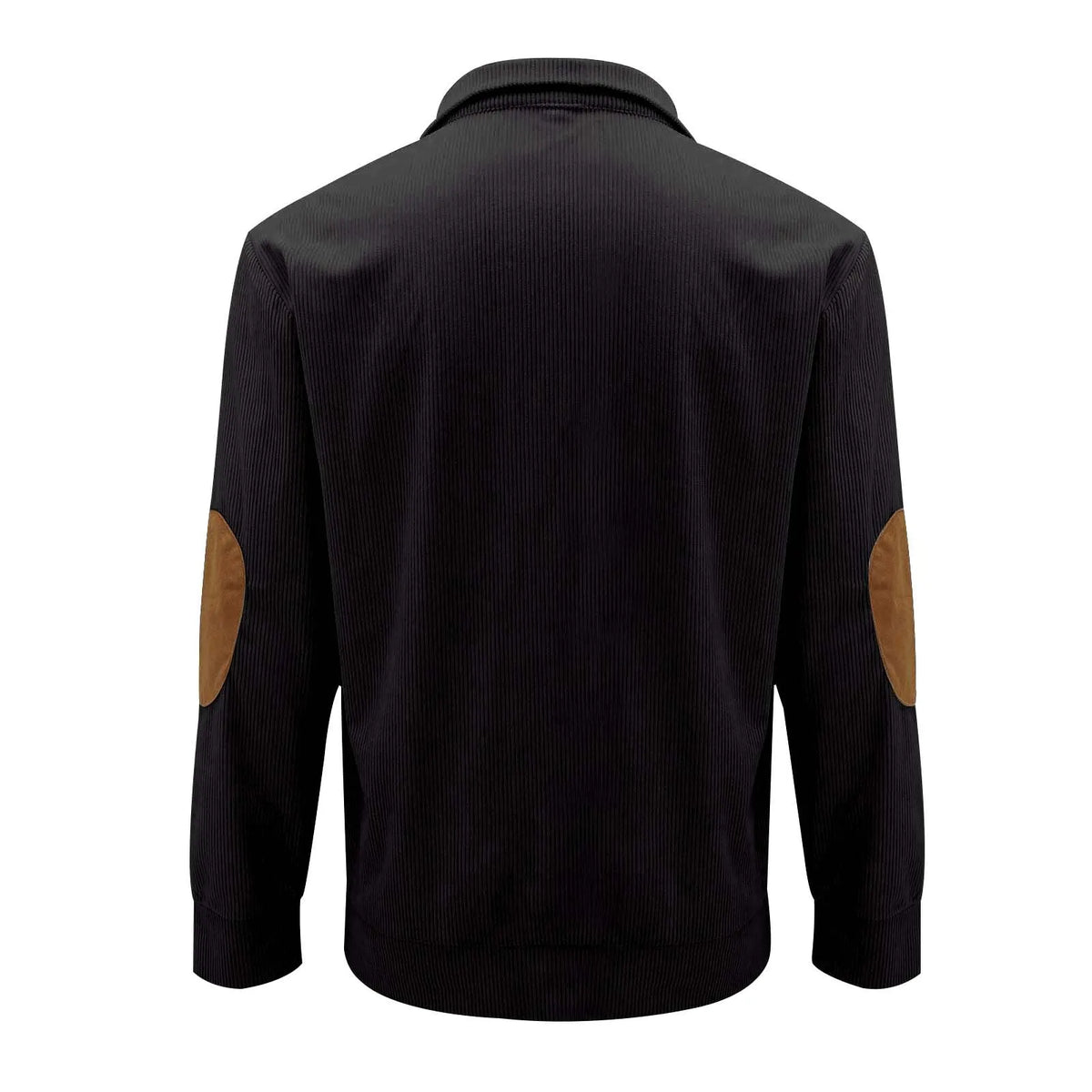 Men's casual stand-collar long sleeve pullover sweatshirt in solid colour with striped design, polyester fabric, loose fit