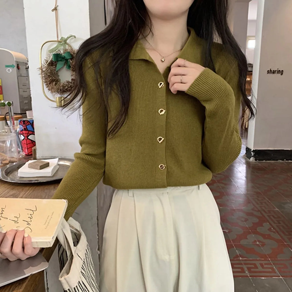 Beige viscose knitted cardigan top with long sleeves and loose fit free size design