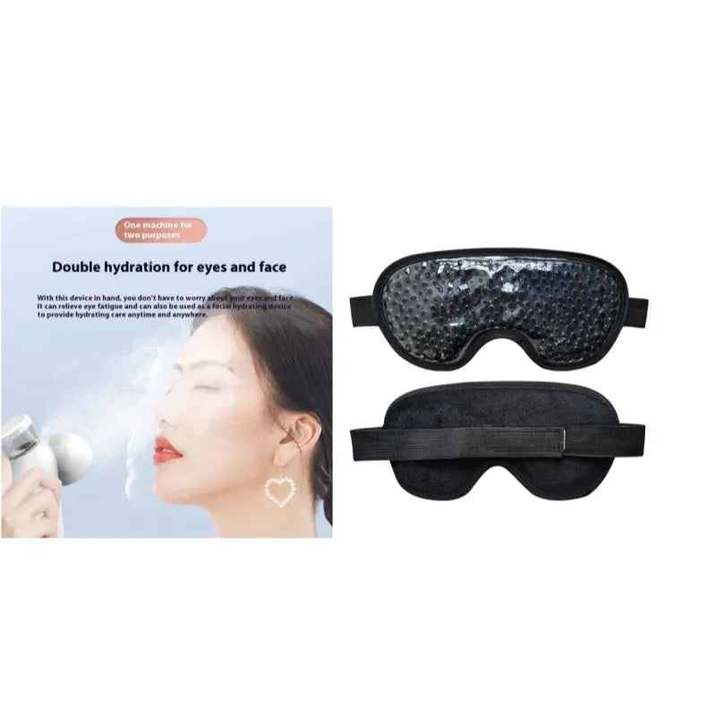 White portable rechargeable eye compress device with included eye mask and data cable