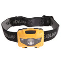Cat eye 2nd generation outdoor headlight in black with white and red LEDs, shown as a head-mounted light.