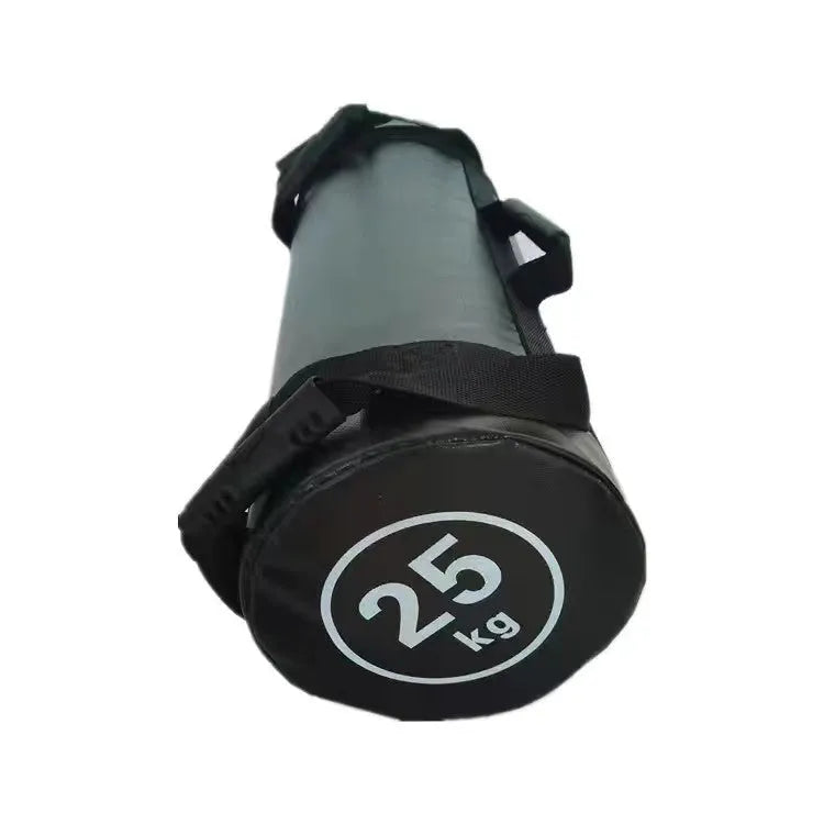 Flat white leather PVC training sandbag weight bag for functional fitness strength workouts