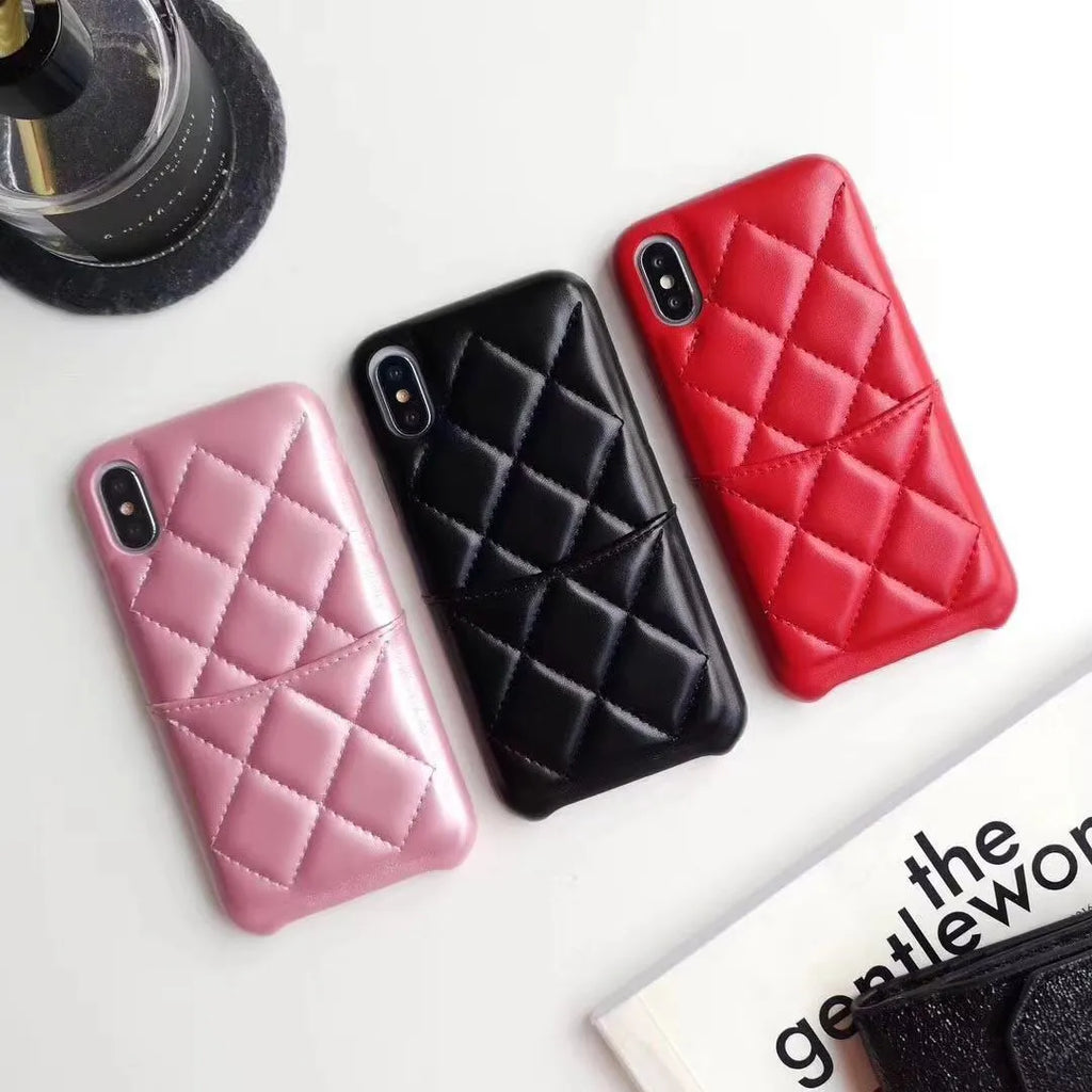 Leather iPhone case for XS Max in black, pink, or red colours