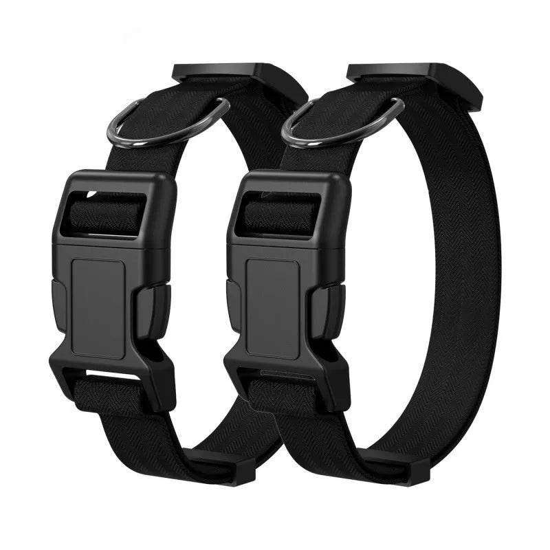 Nylon dog and cat collar in black with buckle closure size S for small pets 1 to 3 kg