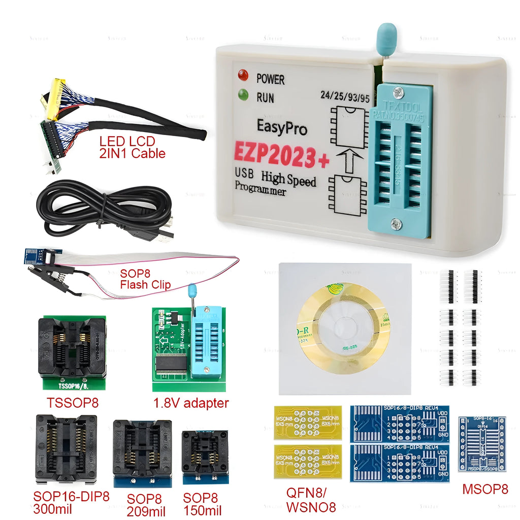 EZP2023 high-speed programmer with USB cable for automotive fault detection and chip replication