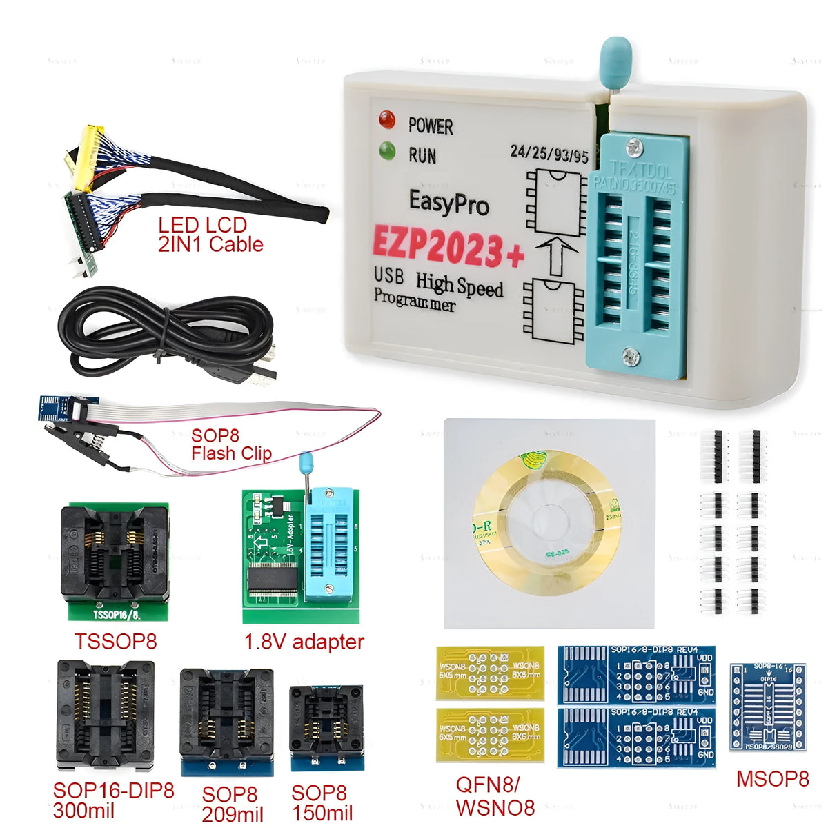 EZP2023 high-speed programmer with USB cable for automotive fault detection and chip replication
