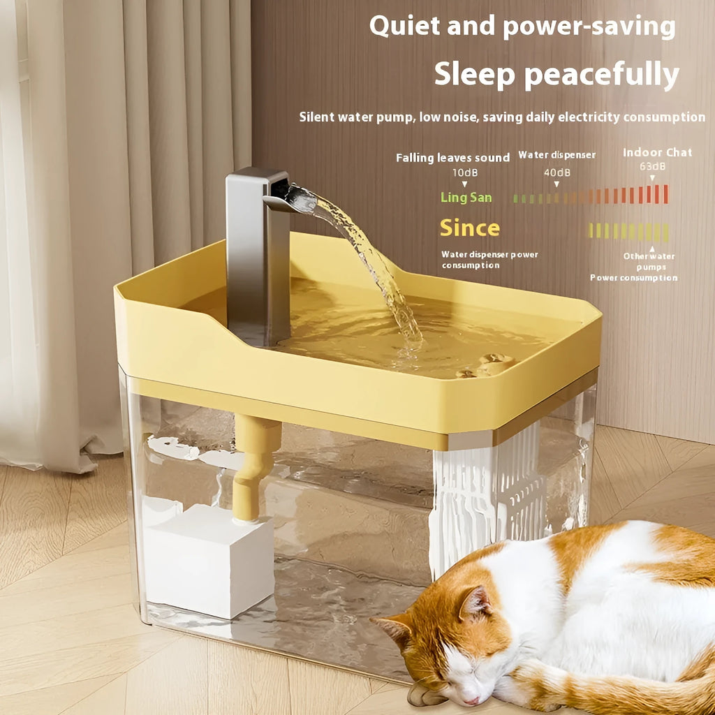 Automatic cat water fountain with transparent plastic body and circulating water system