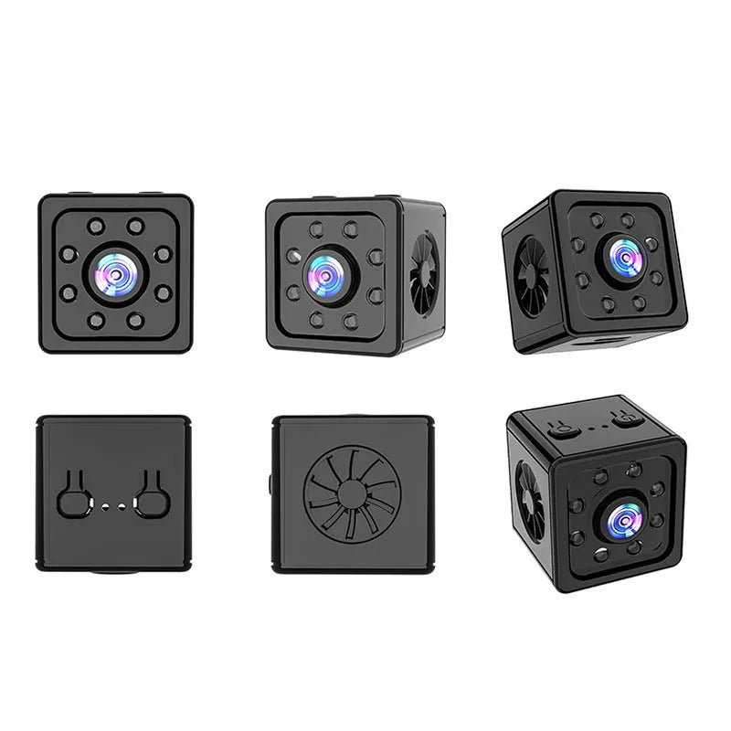 Black K13 remote network sports camera with mounting bracket, cubic 26cm design.