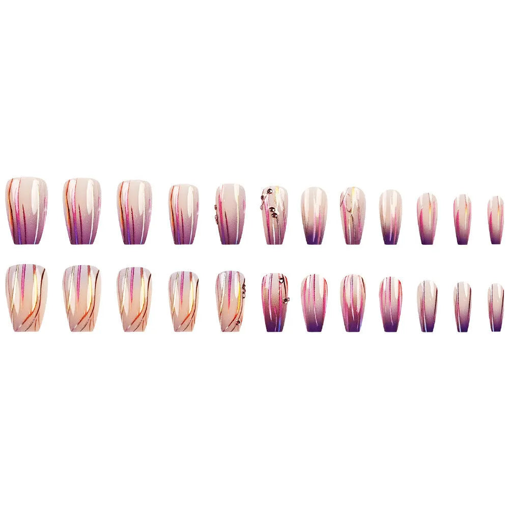 Magic colour asterism nail stickers with purple gradient starry sky pattern and jelly glue