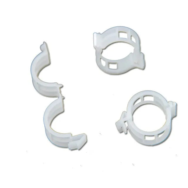 Pack of 50 plastic plant grafting clips for tomato and vine support.