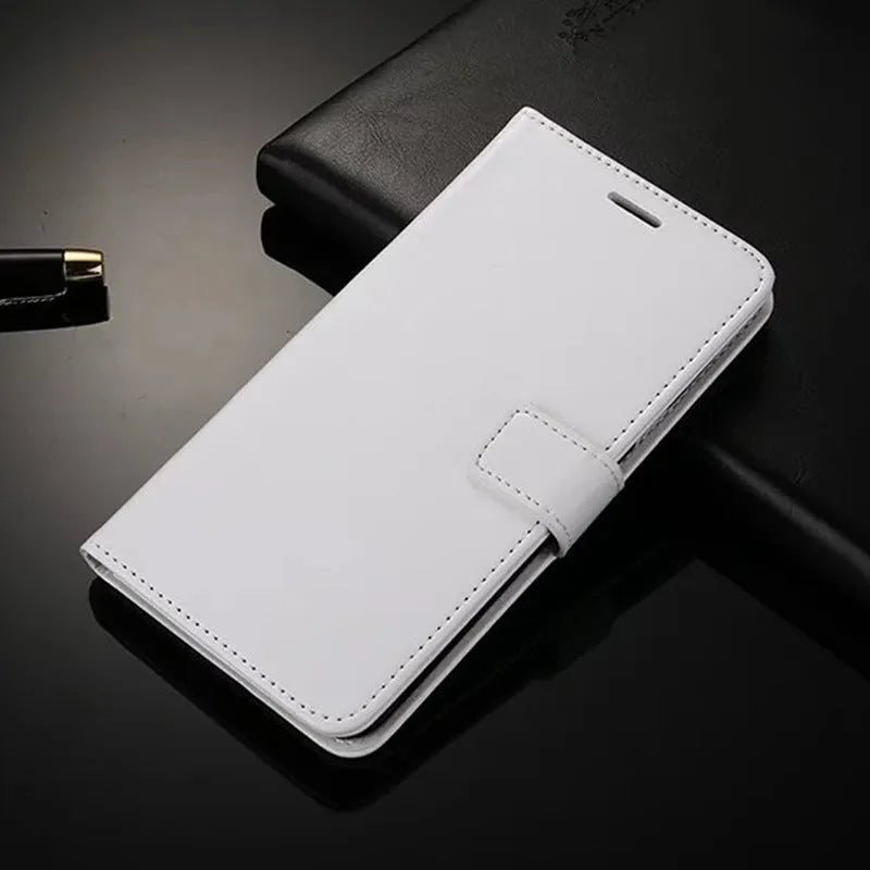 Crazy horse PU leather folding card holster cover with TPU pudding in black and brown colours