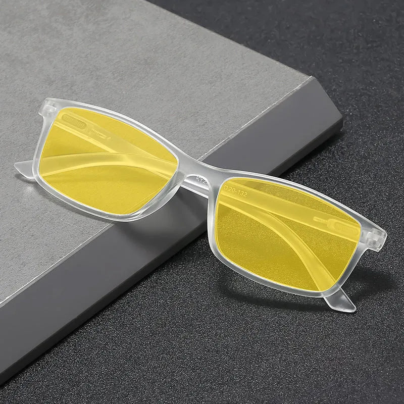 HD night vision anti-blue light glasses with PC frame in black for driving