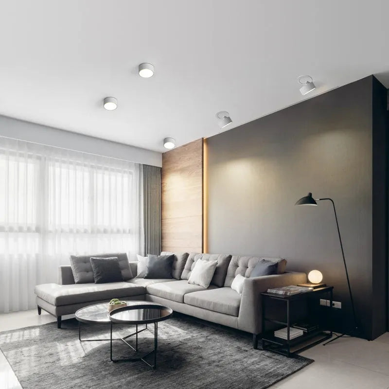 Recessed LED ceiling light in aluminium with warm light, black or white finish, 6W to 10W, IP20
