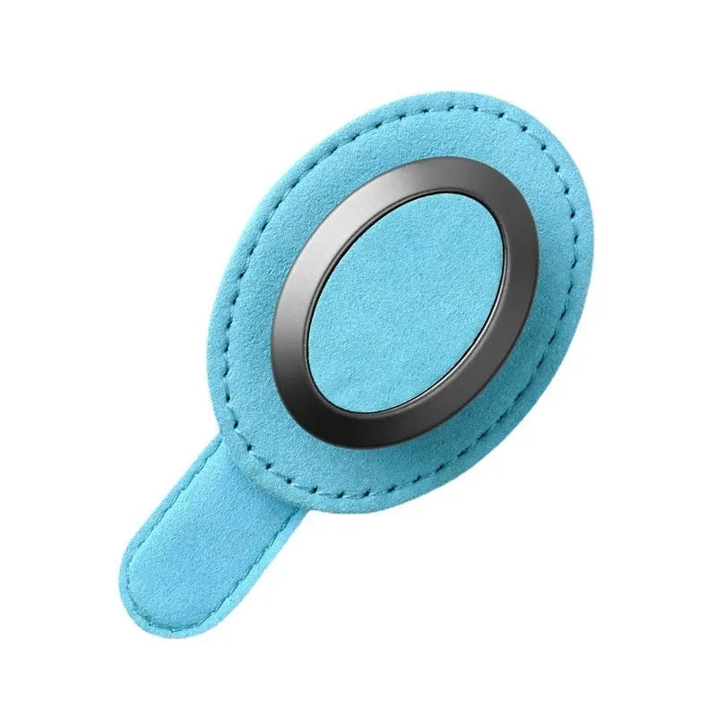 Suede car sun visor glasses clip, 11 x 5cm, in black, blue, brown, gray, green or red, without logo