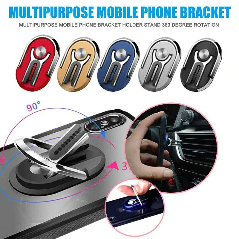 Universal multipurpose mobile phone holder car air vent grip mount stand with 360 rotation zinc alloy and silicone clip in black