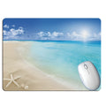 Rectangular rubber mouse pad with summer beach and wishing bottle design, 30x25cm or 24x20cm, one-sided, ten colour options