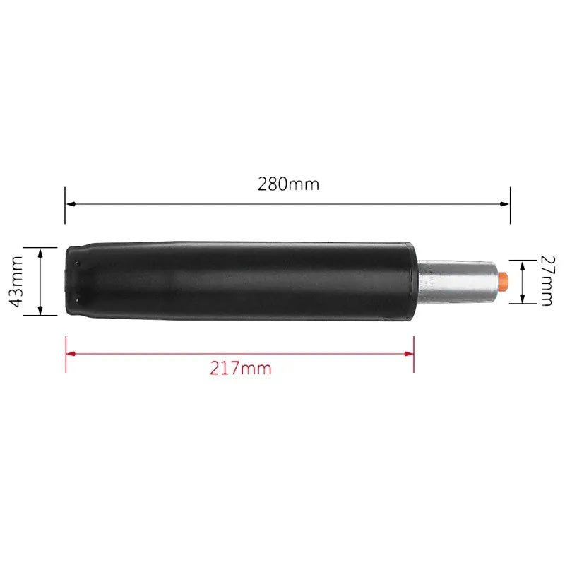 Black electroplated gas spring component for lift chair assembly with industrial finish