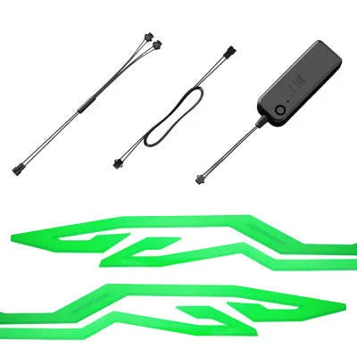 Motorcycle helmet EL cold light strip 380 x 35 mm with controller and 3M glue for night signal use