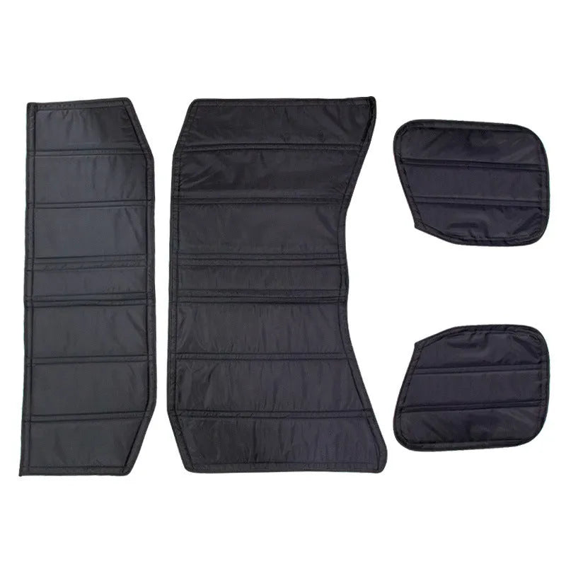Black car ceiling heat shield for Wrangler JL18 made of 600D Oxford cloth with PE board and thermal insulation foam