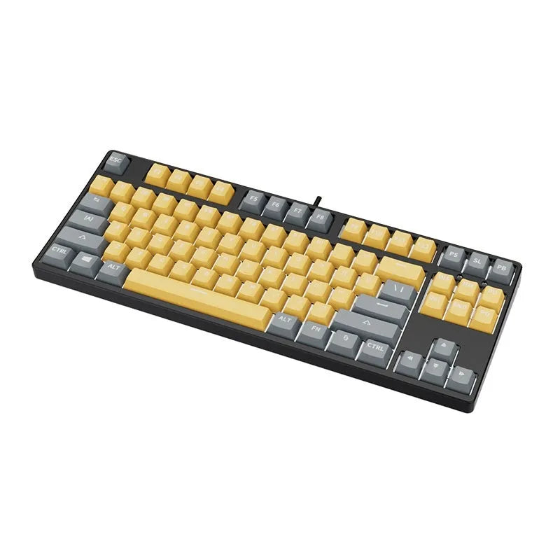 87-key wired mechanical keyboard with hot-swappable switches showing multiple colour combination options