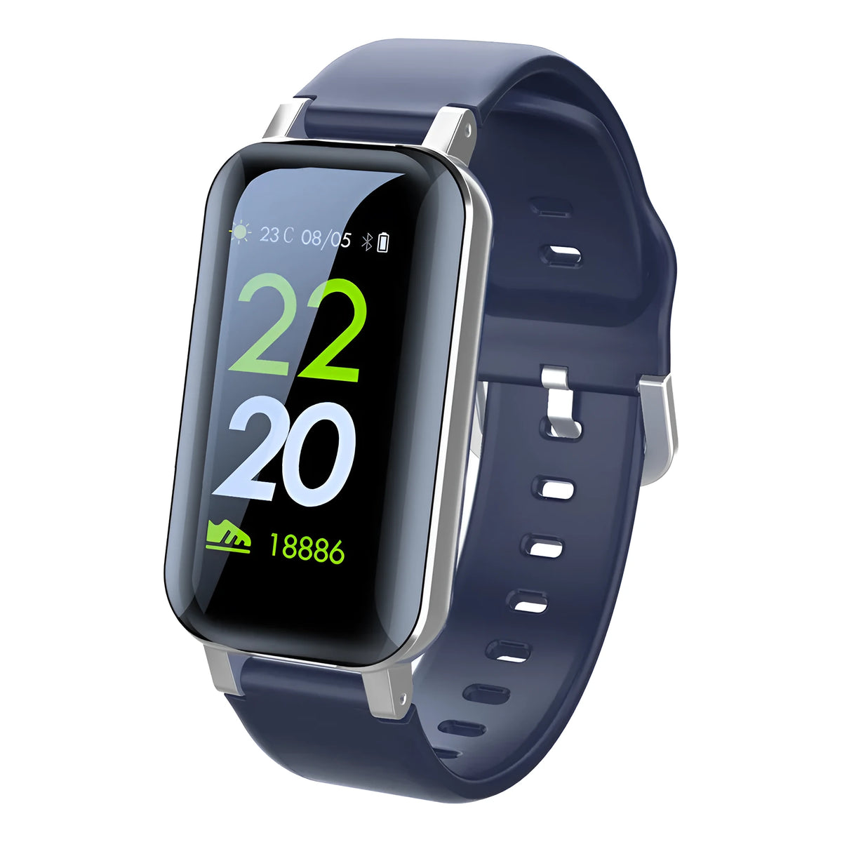 Call Bracelet smart fitness tracker in black, blue, or coffee colours on a wrist.