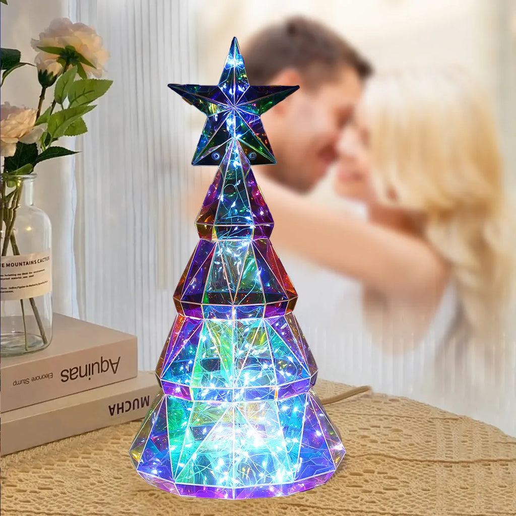 Colourful cartoon Christmas tree LED light decoration with battery operation
