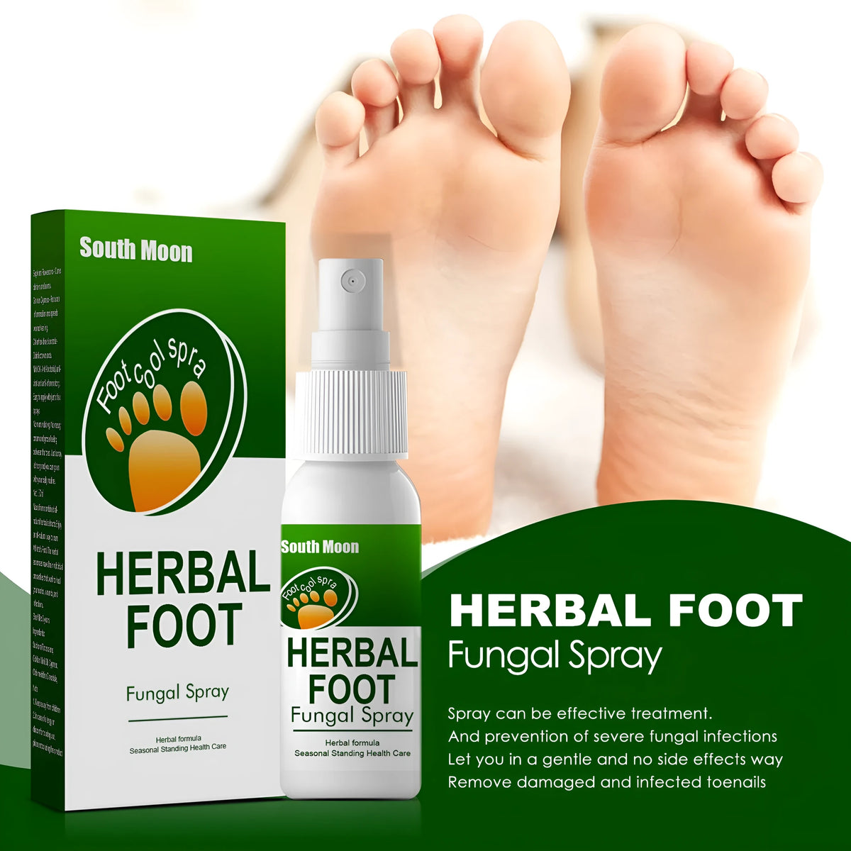 30ml bottle of foot nourishing and hydrating care spray with spray nozzle.