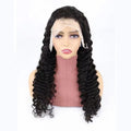 Solid colour human hair wig with half lace front, shown at long length.