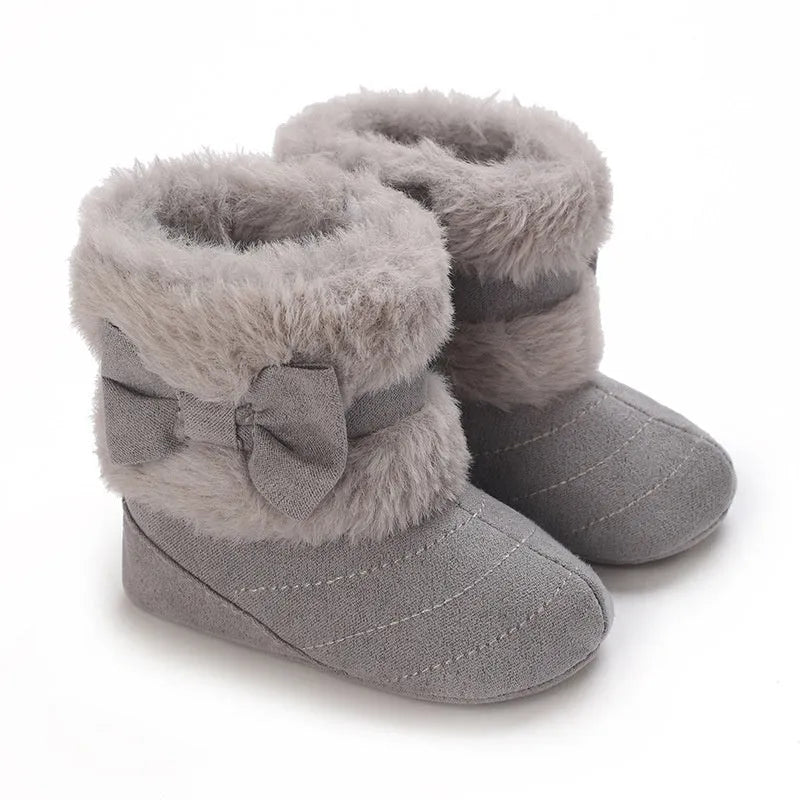 Baby girl soft sole winter shoes cotton cloth low top oversleeve grey pink red black dark brown
