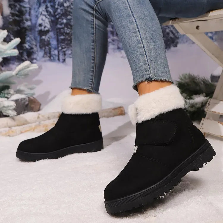 Velvet padded suede shoes in brown or black, unisex sizes 35-44, thick cotton warm slip-on footwear