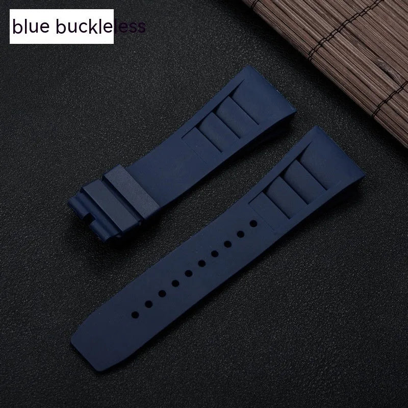 Silicone watchband replacement strap with 25mm ear width, punk style, available in five colours.