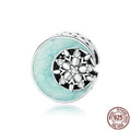 S925 sterling silver Snow Moon Night bead in colour SCC1653 with electroplated finish for bracelet making