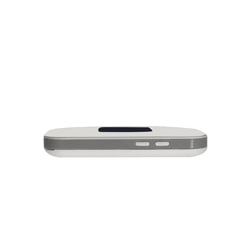 White portable 4G/3G wireless router, plastic body, 9.8x5.3x0.8cm, one slot, mobile car hotspot
