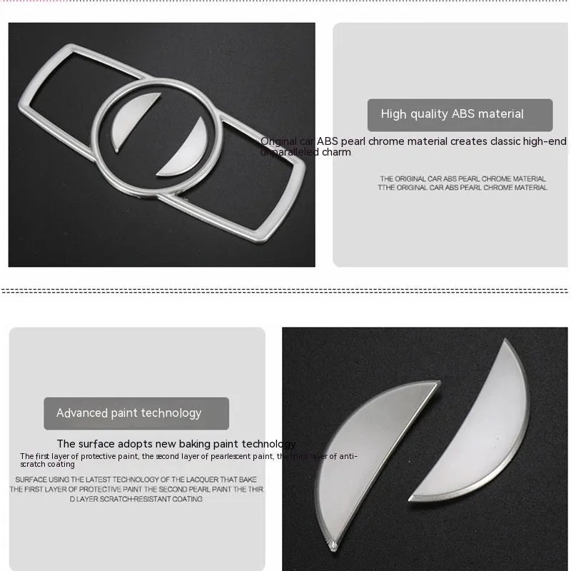 Silver ABS decorative strip for BMW headlight switch frame interior trim