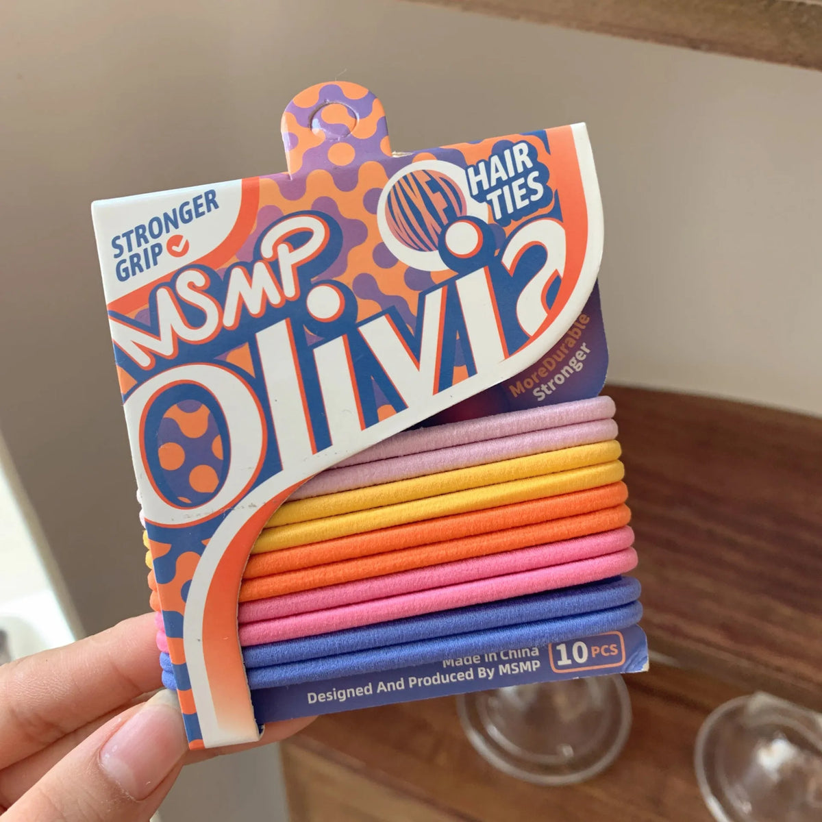 Candy colour elastic hair bands for painless hairstyling with braided design