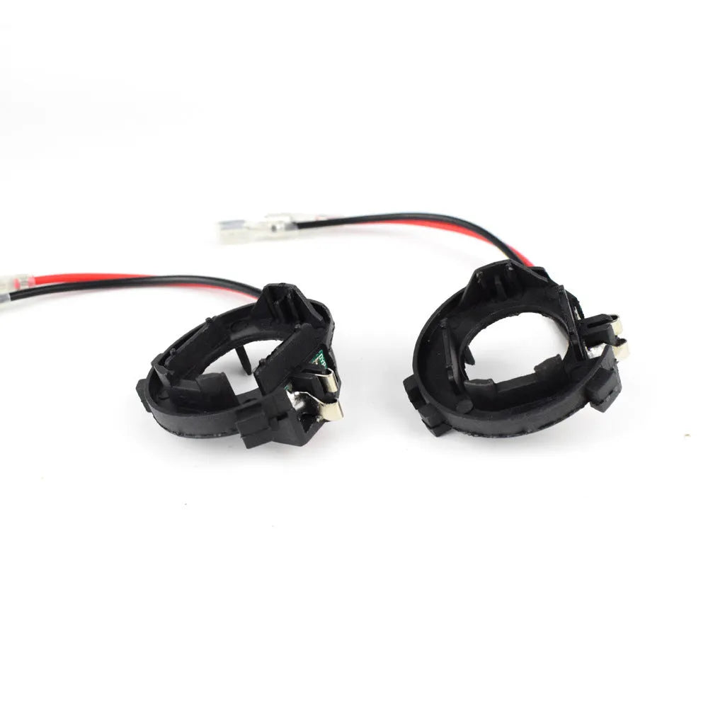 Black H7 LED headlight conversion adapter bracket for Volkswagen Golf Jetta models