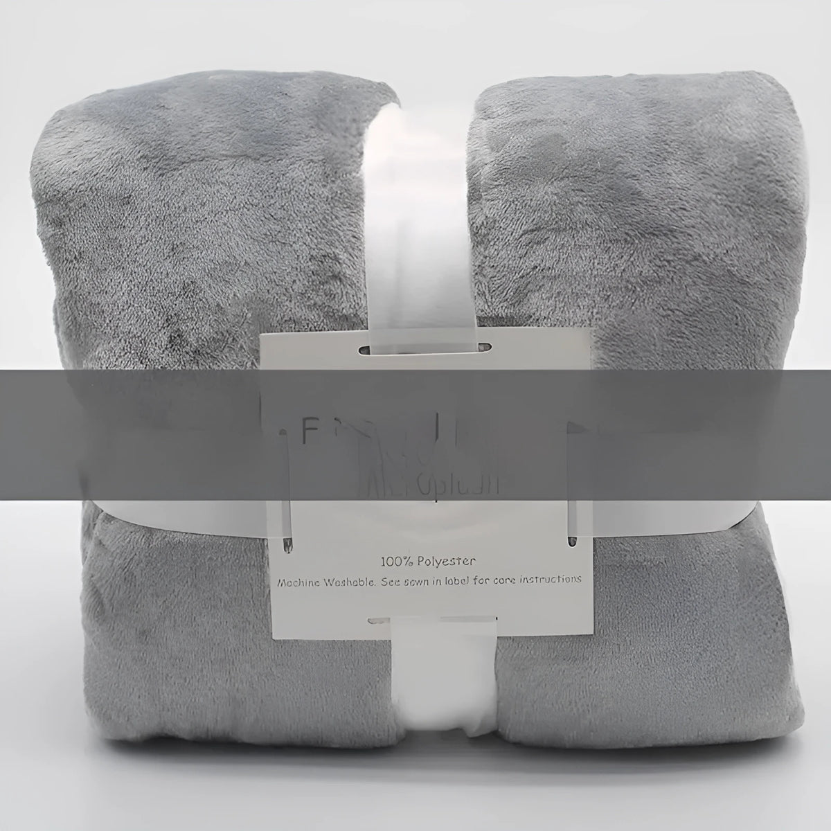 Light grey polyester coral flannel blanket for office naps and air conditioning, shown in a solid colour