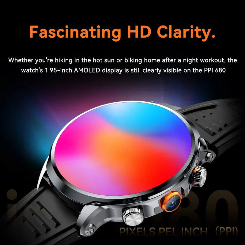 H18 round screen smart watch in black with steel band showing IPS display and touch button controls