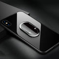 2 in 1 USB plasma lighter and phone holder in aluminium alloy, black ice, with ring buckle and 3M tape