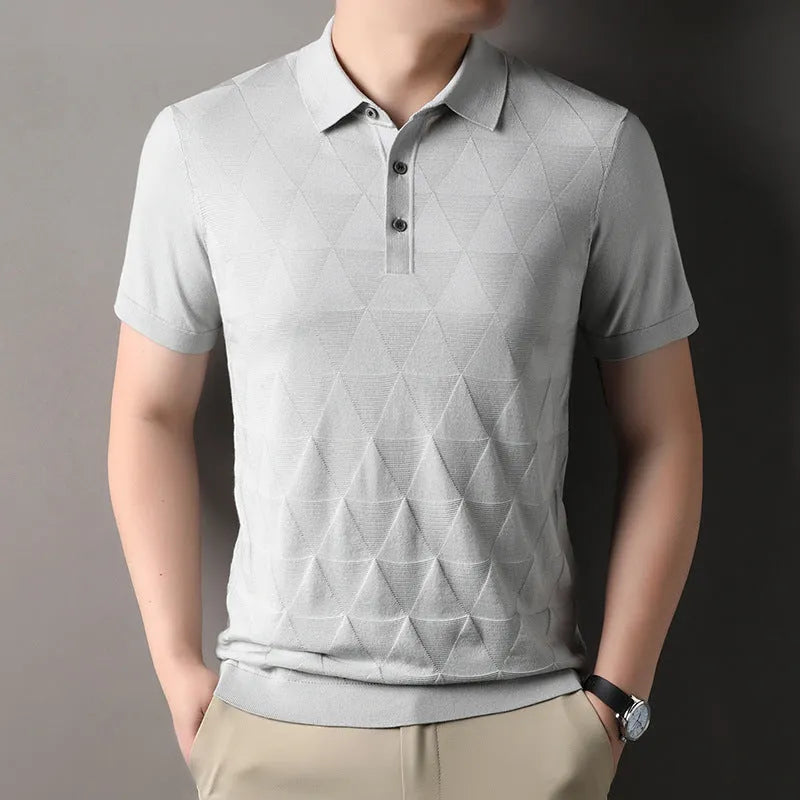 Men's thin Ice Silk short sleeve t-shirt in lyocell fabric, showing colour options and regular fit
