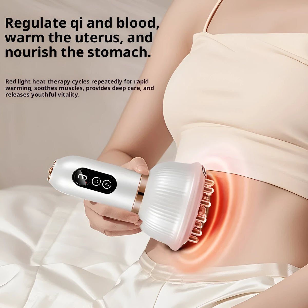 Electric meridian brush massager in white, green, black, or red, rechargeable ABS body with 3 speed gears